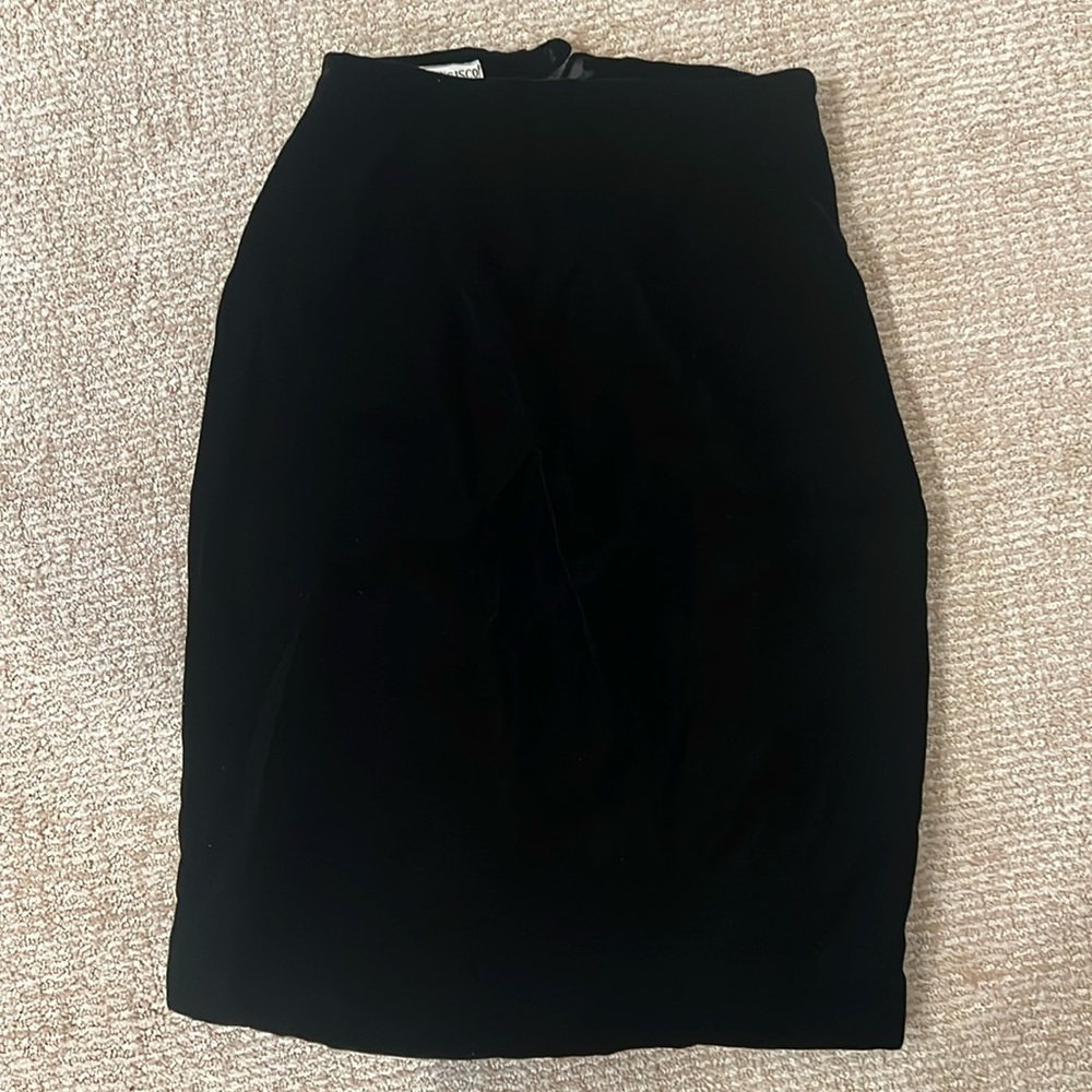 Suede Black Midi Skirt Size 6